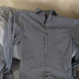 Perry Ellis Black and White Geometric Shirt